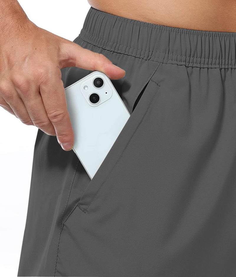 NINQ Workout Half Pant for Man | Gym Shorts for Men with Drawstring Waist & 2 Zipper Pockets | Stylish Lightweight Shorts Pant for Men Sports - Image 3