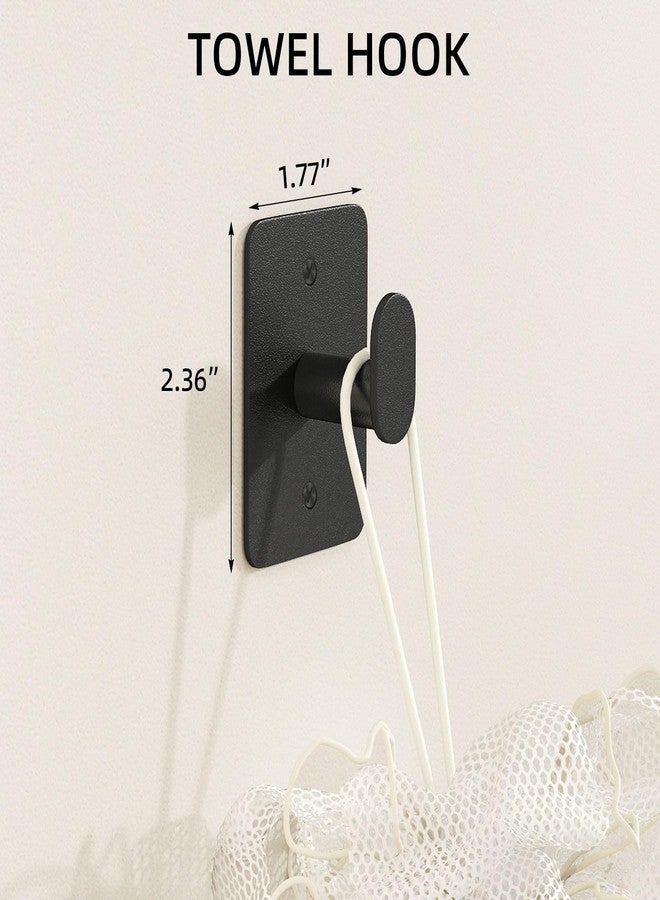 Bethom Matte Black Bathroom Accessories Set 4-Pieces, Towel Racks for Bathroom 24Inch Towel Bar, Towel Ring, Towel Hooks, Toilet Paper Holder with Shelf, Stainless Steel Wall Mounted Bathroom Hardware Set - Image 5