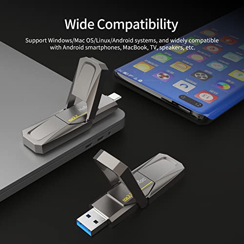 Netac 256GB Portable External USB Solid State Drive Type-c and USB 3.2 Dual Interface, up to 400MB/s Security Protection for Data Storage, Expansion of Storage for Photos/Videos/Music/Files, US5 - Image 5