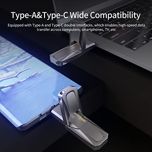 Netac 256GB Portable External USB Solid State Drive Type-c and USB 3.2 Dual Interface, up to 400MB/s Security Protection for Data Storage, Expansion of Storage for Photos/Videos/Music/Files, US5 - Image 4