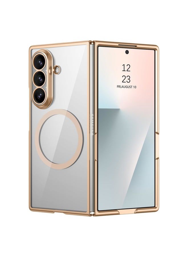 BENTOBEN for Samsung Galaxy Z Fold 7 Case Magnetic, Clear Electroplated [Compatible with MagSafe] Slim Fit Anti-Slip Shockproof Women Men Protective Phone Case for Galaxy Z Fold 7 5G 8.0",Gold - Image 1