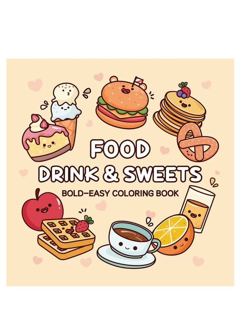 Colouring Book 40 Sweet Food Colouring Book Colouring Book Painting Colouring Book  - Image 1