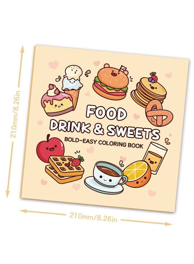 Colouring Book 40 Sweet Food Colouring Book Colouring Book Painting Colouring Book  - Image 3