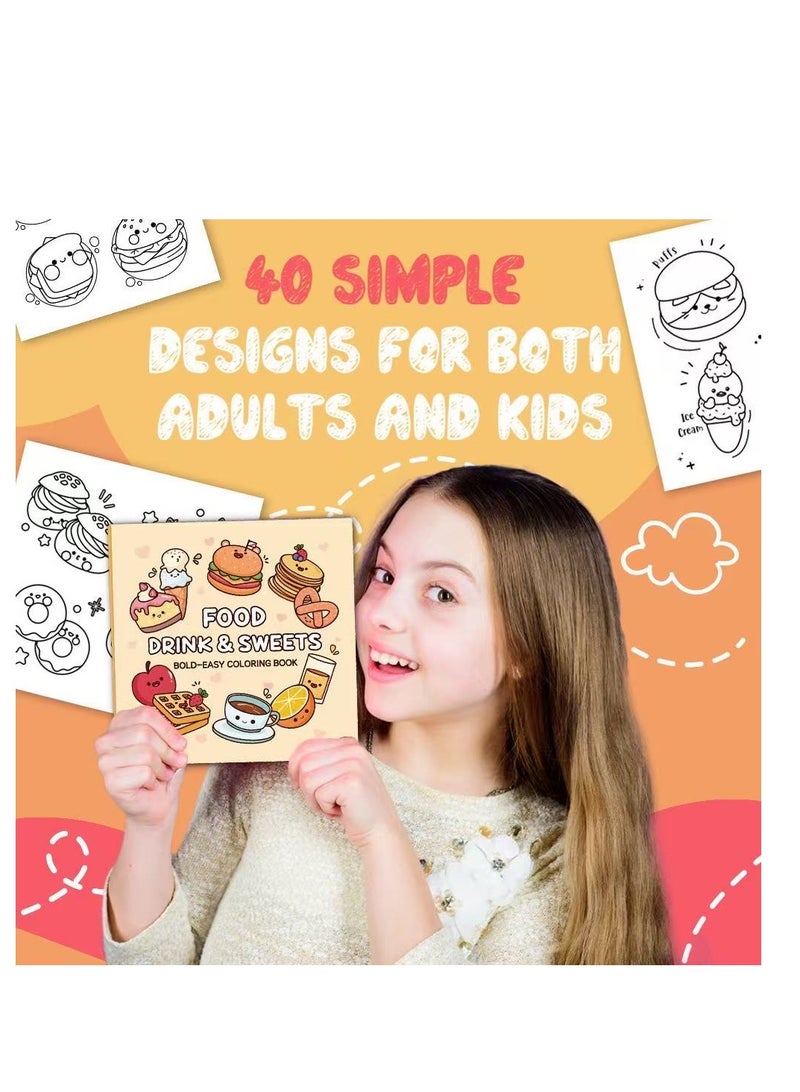 Colouring Book 40 Sweet Food Colouring Book Colouring Book Painting Colouring Book  - Image 4