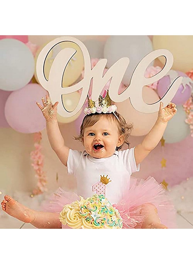 Cliths Set of 1 Piece One Wooden Sign One Cutout Letter for 1st Birthday Party, One Sign One Banner Photo Prop for Baby Shower Party Decorations. Size: (12 IN) - Image 3