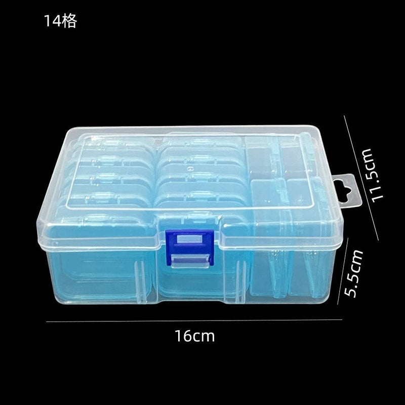 Selling 14-Grids Transparent Plastic Beaded Diamond Painting Storage Box Large-Capacity Nail Art Jewelry Rice Beads Dust-Proof Box - Image 1
