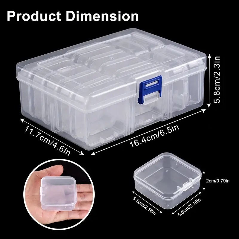 Selling 14-Grids Transparent Plastic Beaded Diamond Painting Storage Box Large-Capacity Nail Art Jewelry Rice Beads Dust-Proof Box - Image 2