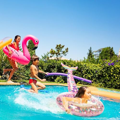 Ginkago Pool Floats Inflatable Swimming Rings Mermaid Tail Tubes Glitters Water Party Summer Beach for Kids and Adults - Image 5