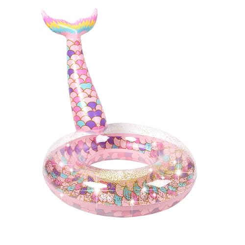 Ginkago Pool Floats Inflatable Swimming Rings Mermaid Tail Tubes Glitters Water Party Summer Beach for Kids and Adults - Image 1
