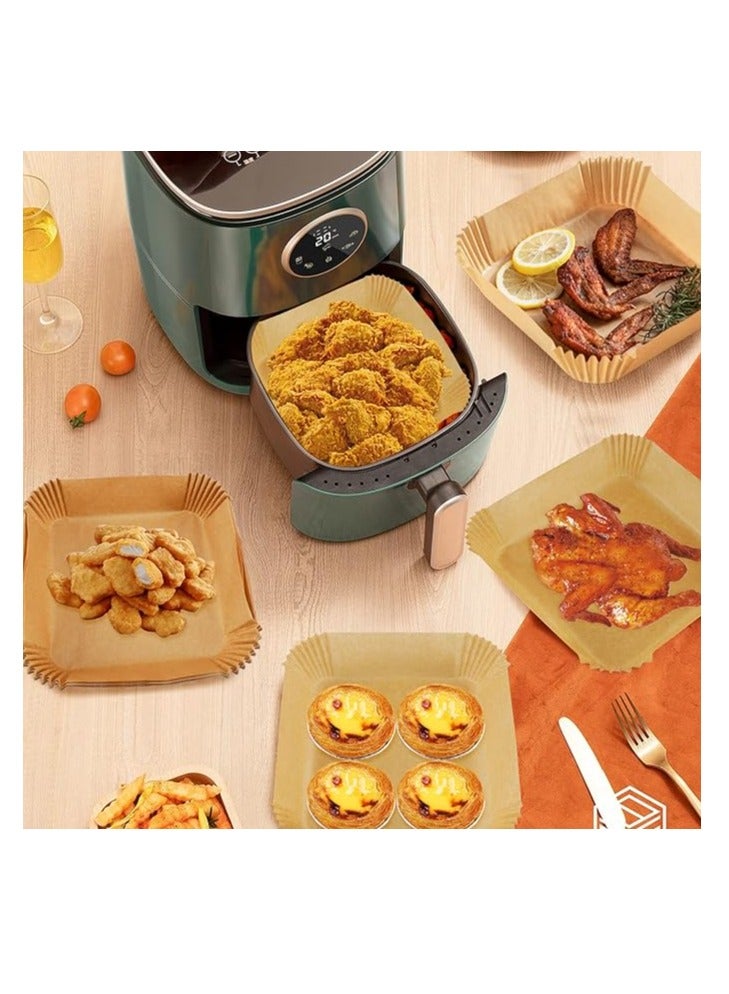 Spaceshoop Air Fryer Liners Square, 7.9 Inch Air Fryer Disposable Paper Liners, Non-Stick Air Fryer Parchment Paper Liners Food Grade Baking Paper (100) - Image 2