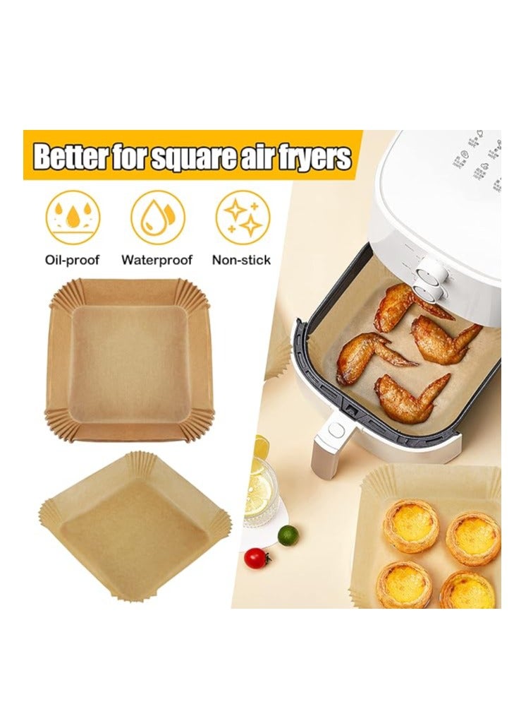 Spaceshoop Air Fryer Liners Square, 7.9 Inch Air Fryer Disposable Paper Liners, Non-Stick Air Fryer Parchment Paper Liners Food Grade Baking Paper (100) - Image 4
