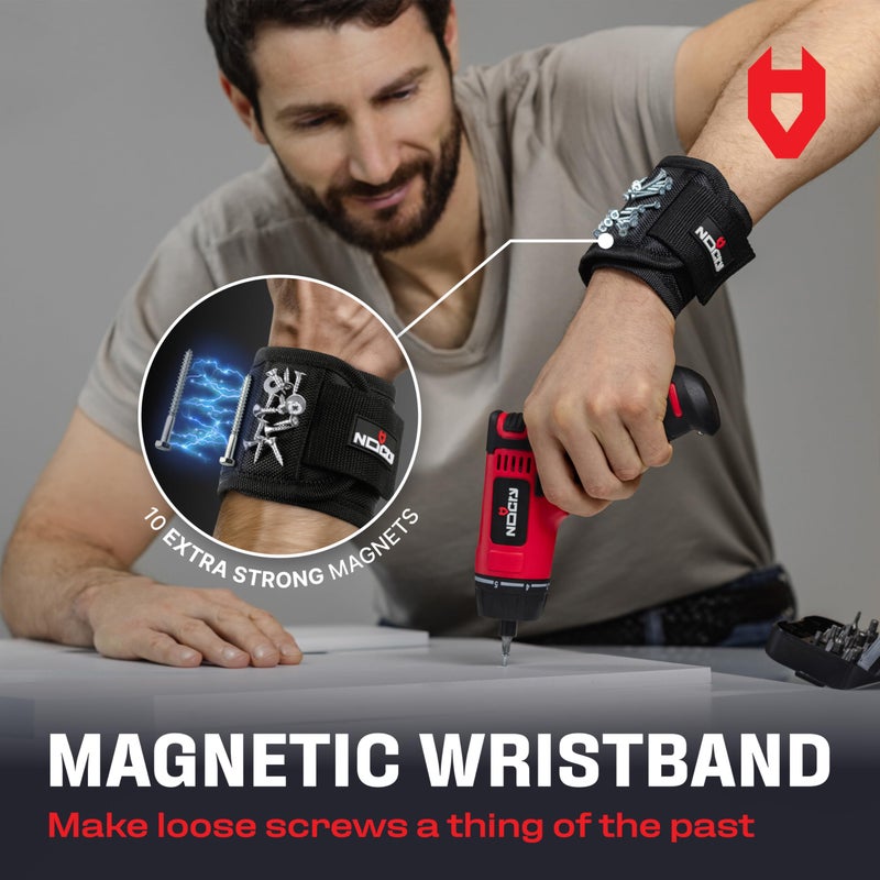 NoCry Telescoping Magnetic Pickup Tool Set for Father's Day Gift — Magnetic Wristband, Extendable Mechanic Mirror, Telescoping Pen, 360° Flexible Flashlight, 3-in-1 Screwdriver — Magnetic Tool Set - Image 3