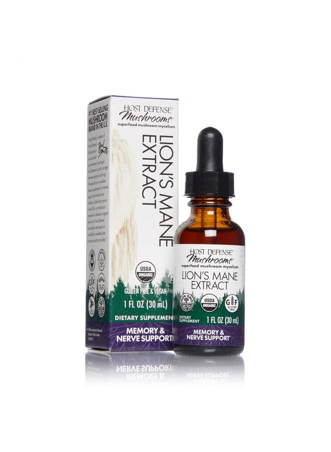 Host Defense Lion Mane Extract Promotes Mental Clarity Focus And Memory Mushroom Supplement Plain 1 Fl Oz - Image 2