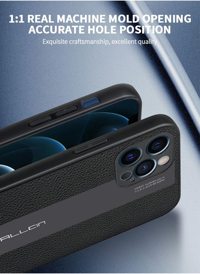 GROIC Compatible with iPhone 14 Pro 6.1 Inch Luxury Case Leather Back Cover Compatible With iPhone 14 Pro Camera Protection Shockproof Phone Case (Black)  - Image 5