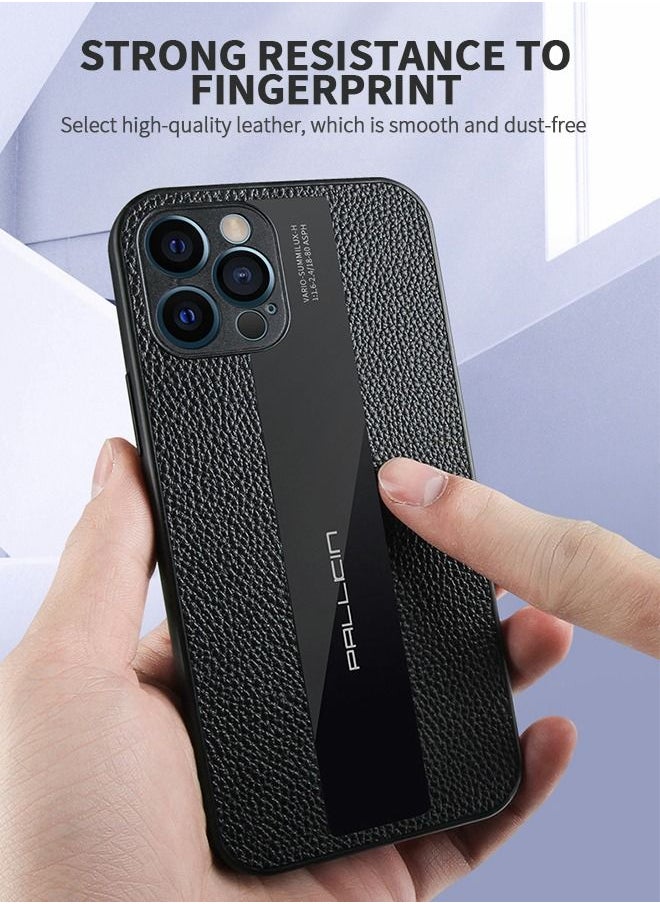 GROIC Compatible with iPhone 14 Pro 6.1 Inch Luxury Case Leather Back Cover Compatible With iPhone 14 Pro Camera Protection Shockproof Phone Case (Black)  - Image 4