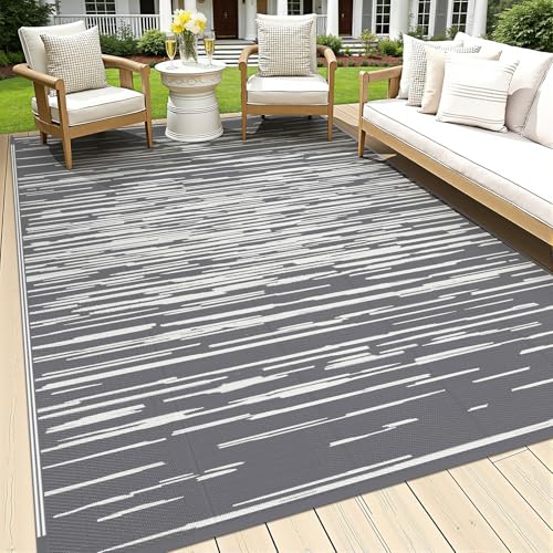 HEBE Outdoor Rug 6 x 9 Waterproof for Patios Clearance Reversible Plastic Straw Rug Camping Carpet Indoor Outdoor Area Rugs Patio Mats for RVPicnicBackyardDeckBalconyPorch - Image 1