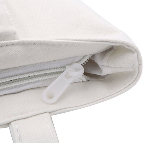 Apol Music Notes Handbag Canvas Tote Bag Reusable Grocery Bag Shoulder Shopping Bag for Women Girls Gift (White) - Image 5