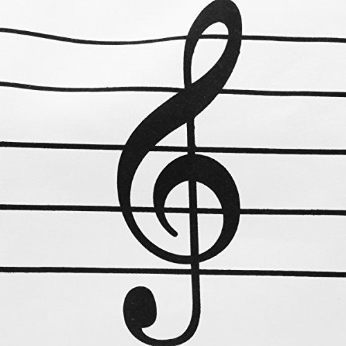 Apol Music Notes Handbag Canvas Tote Bag Reusable Grocery Bag Shoulder Shopping Bag for Women Girls Gift (White) - Image 4