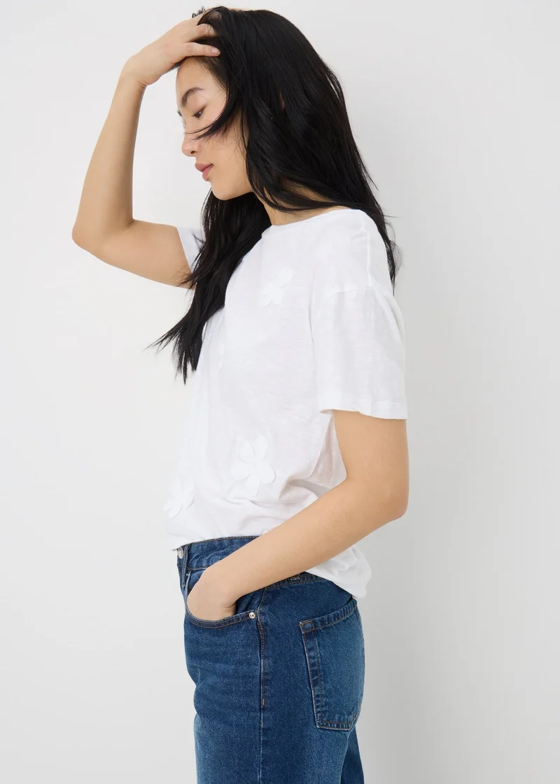 Matalan White Lace Flower T-Shirt