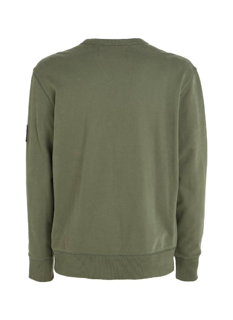 Calvin Klein Jeans Calvin Klein Jeans Men's Sweatshirt - Sportswear - Cotton , Green  - Image 4
