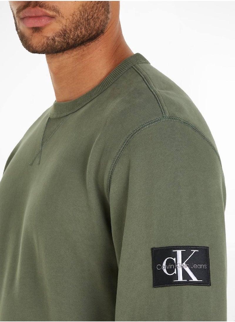 Calvin Klein Jeans Calvin Klein Jeans Men's Sweatshirt - Sportswear - Cotton , Green  - Image 5