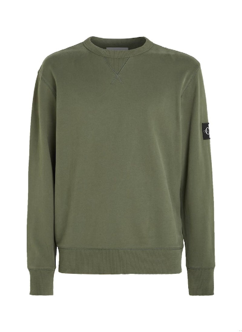 Calvin Klein Jeans Calvin Klein Jeans Men's Sweatshirt - Sportswear - Cotton , Green  - Image 2