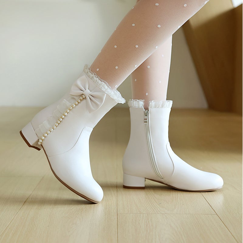 Size Size 28-43 Size Small Fresh Cute Lolly Lace Chinese Clothing Low Tube Women'S Boots Tide - Image 2