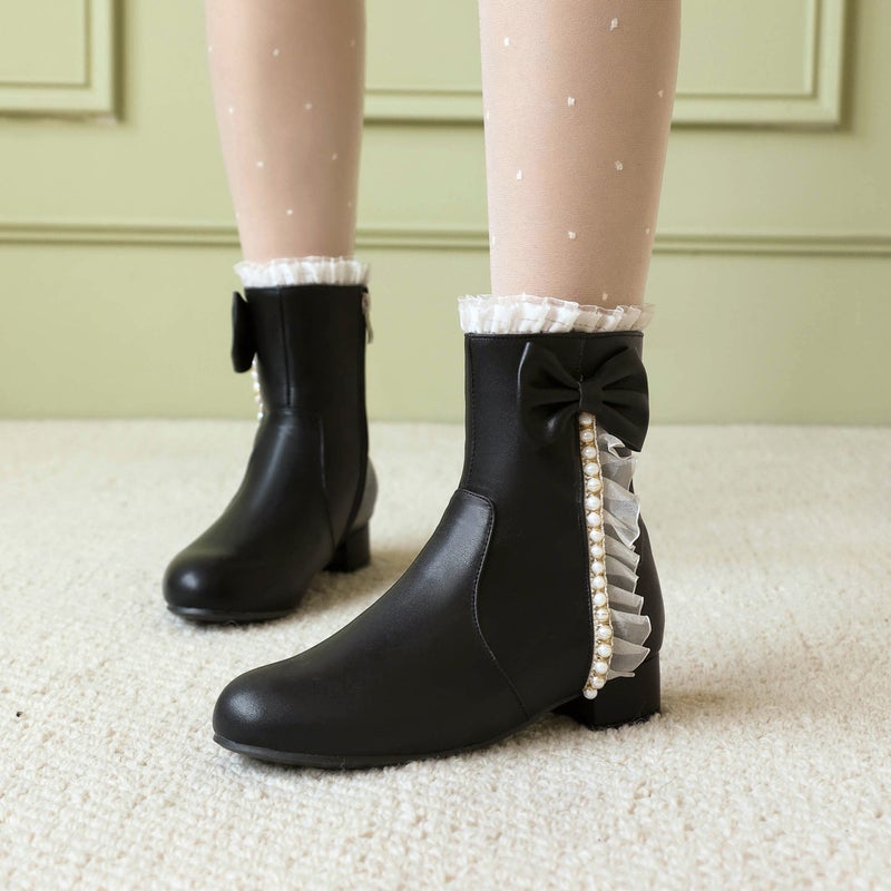 Size Size 28-43 Size Small Fresh Cute Lolly Lace Chinese Clothing Low Tube Women'S Boots Tide - Image 3