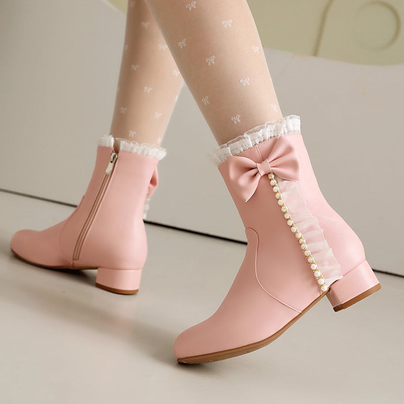 Size Size 28-43 Size Small Fresh Cute Lolly Lace Chinese Clothing Low Tube Women'S Boots Tide - Image 4