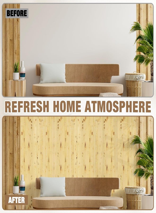 EYAYEN Natural Bamboo Wall Panel for Interior Wall Decor, Pole Wrap Wainscoting Interior Wall Cladding Panel for Kitchen Island, Bedroom, Living Room Office,Decor(16" H x 96" L, Dark Burned) - Image 5