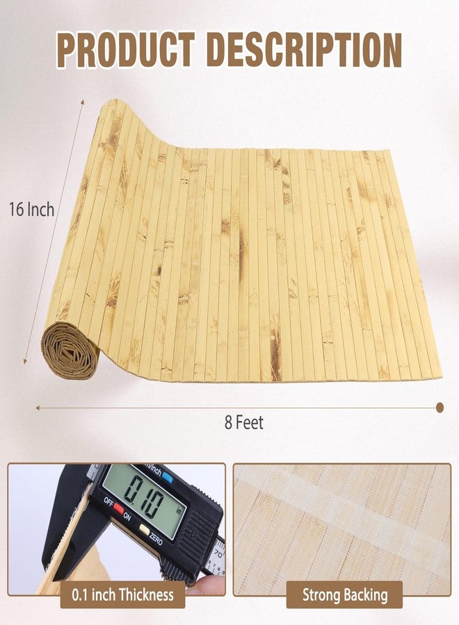 EYAYEN Natural Bamboo Wall Panel for Interior Wall Decor, Pole Wrap Wainscoting Interior Wall Cladding Panel for Kitchen Island, Bedroom, Living Room Office,Decor(16" H x 96" L, Dark Burned) - Image 2