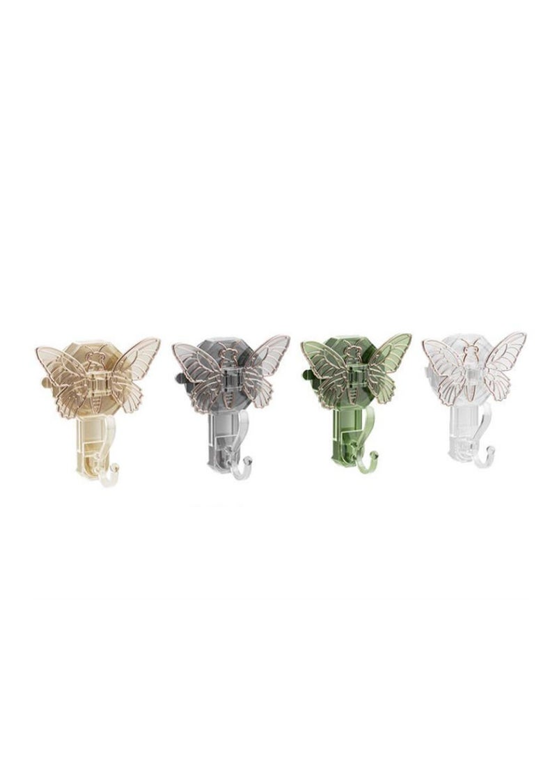 4pcs light luxury suction cup hook powerful vacuum suction cup type punch-free towel bathroom kitchen sticky hook traceless - Image 1