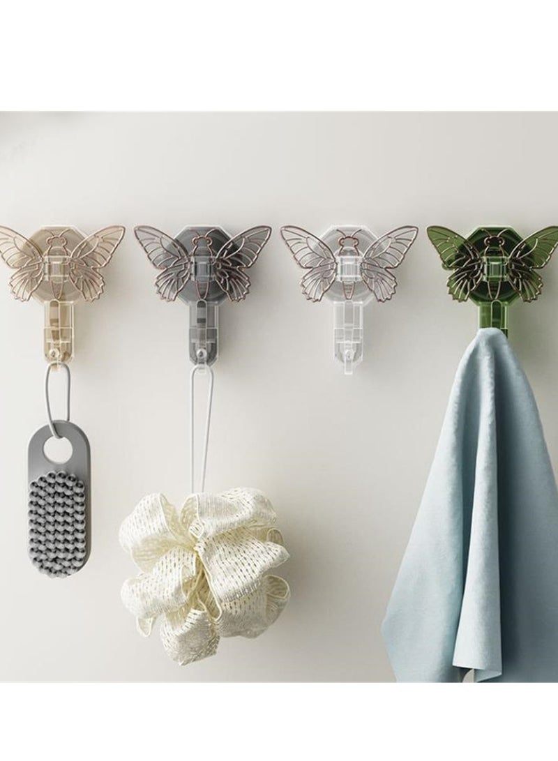 4pcs light luxury suction cup hook powerful vacuum suction cup type punch-free towel bathroom kitchen sticky hook traceless - Image 2