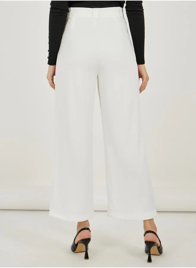 ستايلي High Rise Straight Fit Ankle Length Pants