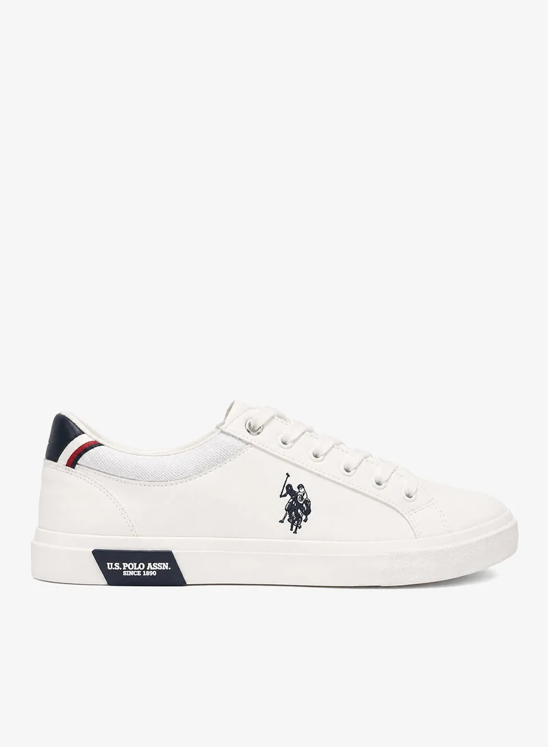 U.S. Polo Assn. Men’s Casual Sneakers | Stylish Lace-Up Everyday Shoes | Lightweight Comfort Walking Shoes | Classic White Low-Top Fashion Sneakers for Men