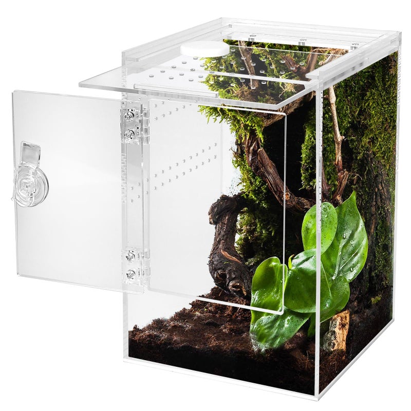 smartang Tall Arboreal Tarantula Enclosureã€ðð¨ ð€ð¬ð¬ðžð¦ð›ð¥ð² ð‘ðžðªð®ð¢ð«ðžðã€‘, Jumping Spider Enclosure, Front Above Opening, Cross Ventilation, Acrylic Arboreal Reptile Enclosure,Praying Mantis Enclosure - Image 1
