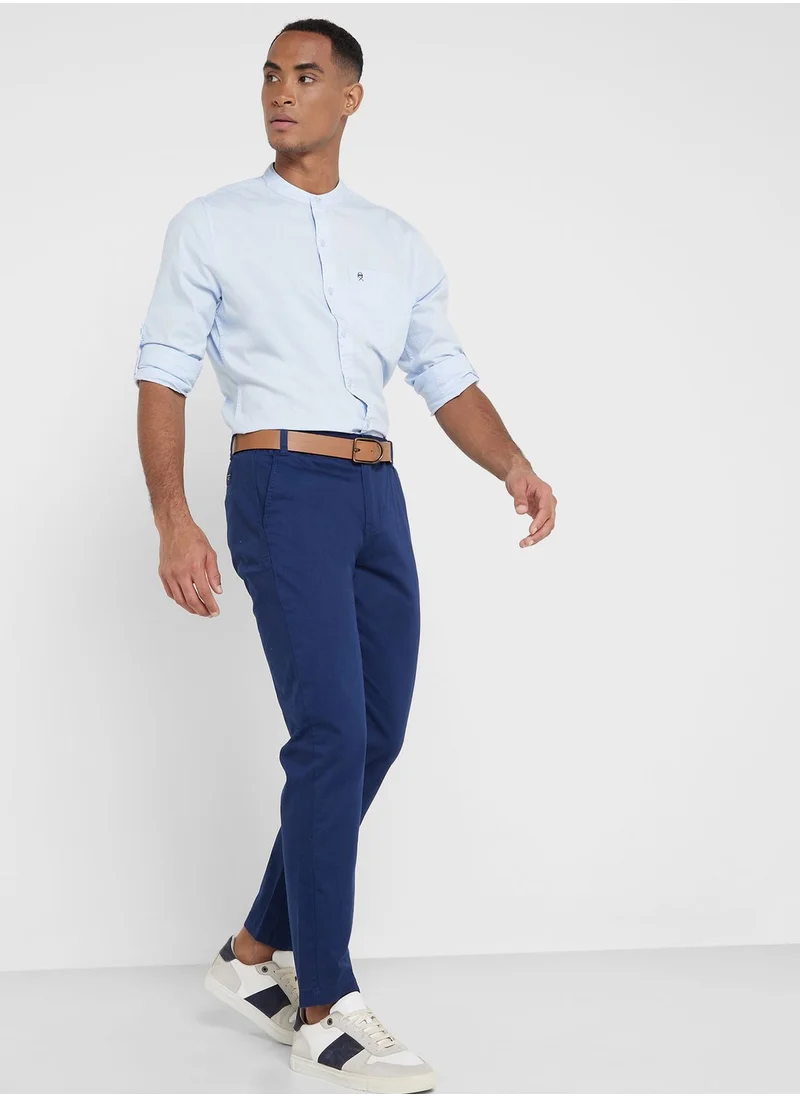 توماس سكوت Thomas Scott Men Comfort Slim Fit Cotton Lycra Chinos