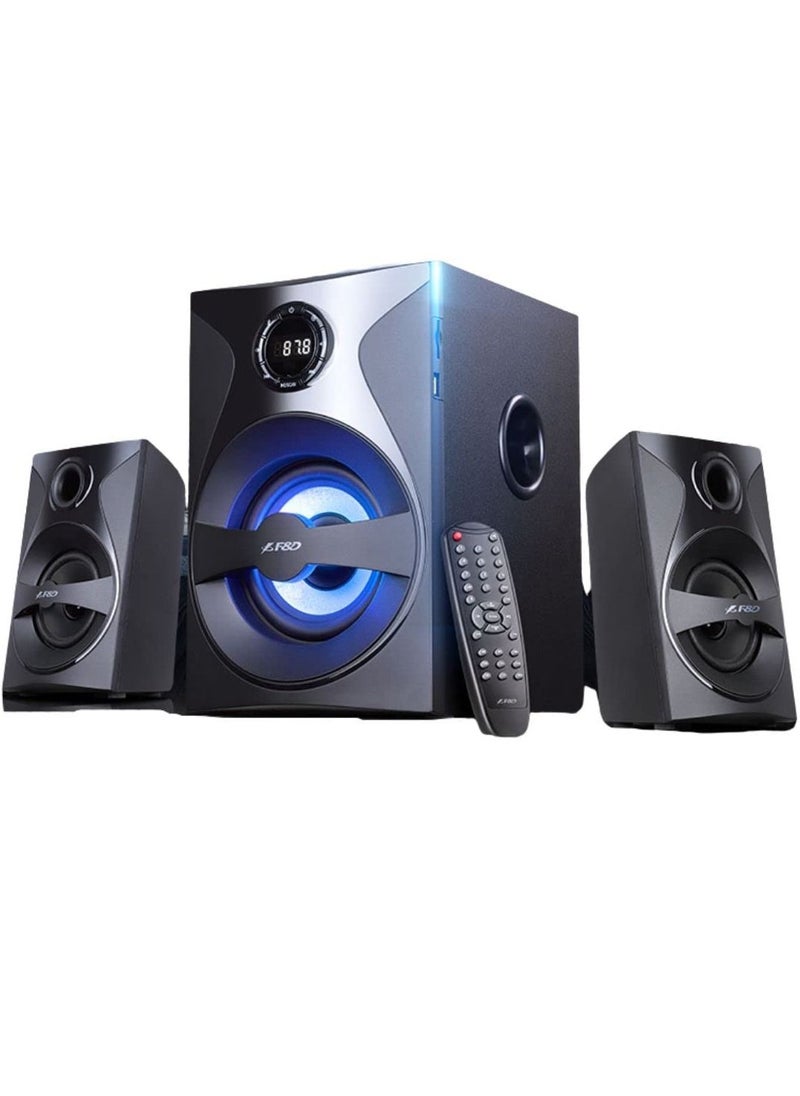 F&D - F380X Wireless 4.0 Bluetooth Multimedia Speaker With Subwoofer Satellite Speaker Multicolor LED Black - Image 1