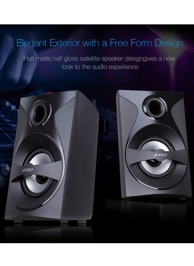 F&D - F380X Wireless 4.0 Bluetooth Multimedia Speaker With Subwoofer Satellite Speaker Multicolor LED Black - Image 1