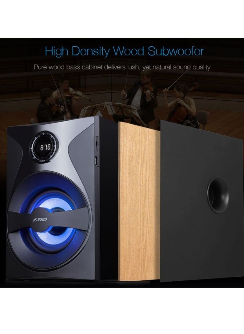 F&D - F380X Wireless 4.0 Bluetooth Multimedia Speaker With Subwoofer Satellite Speaker Multicolor LED Black - Image 1