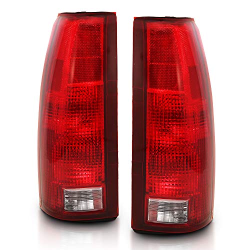 AmeriLite for 1988-2000 Chevy GMC C/K Silverado Sierra Truck Tahoe Suburban OE Red Replacement Halogen Tail Lights Pair + Bulb Connector Plate - Passenger and Driver Side - Image 3