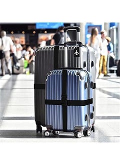 HOOKOR 【2+2pcs】  Luggage Straps for Suitcases Tags Set,Luggage Strap Set Adjustable Luggage Strap Silicone Luggage Tag with Name ID for Luggage (Black)  - Image 3