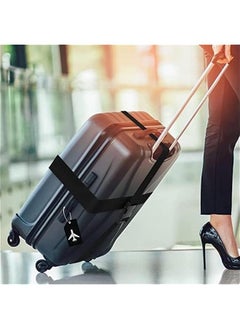 HOOKOR 【2+2pcs】  Luggage Straps for Suitcases Tags Set,Luggage Strap Set Adjustable Luggage Strap Silicone Luggage Tag with Name ID for Luggage (Black)  - Image 5