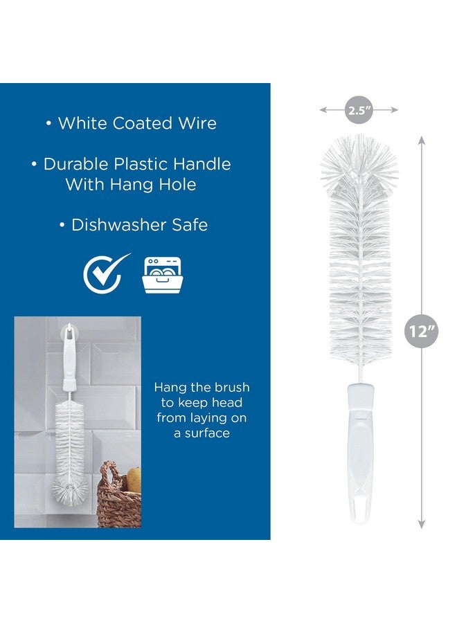 Lola Products Bottle Brush Cleaner, Durable Fiber Bristles Around Twisted Wire with Gripper Handle & Storage Hang Hole, Dishwasher Safe, 2 Pack - Image 4