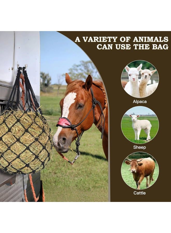 MIYABALA 2PCS Hay Net for Horses,Slow Feed Hay Bag for Horses Goat Sheep,Hanging Hay Feeder Bag for Horses Stable Stall Paddock Rest Toy - Image 3