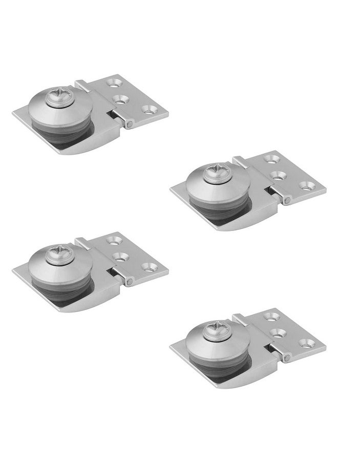 Atlantic Atlantic Brass Heavy Glass Door Hinges for Home, Office, Hotel (S.S. Finish) Pack of 4 Piece  - Image 1