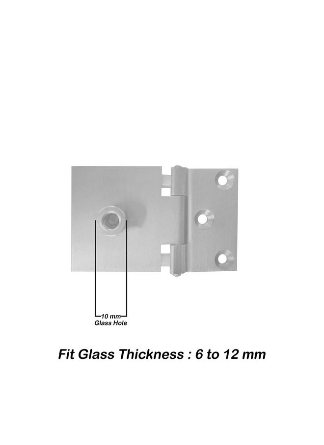 Atlantic Atlantic Brass Heavy Glass Door Hinges for Home, Office, Hotel (S.S. Finish) Pack of 4 Piece  - Image 3