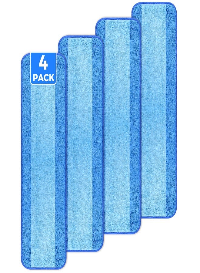 wlich 4-Pack Microfiber Cleaning Pads, 18-Inch Microfiber Mop Pads Compatible with Bona Mop, Washable and Reusable Mop Pad Refills for Hardwood Tile Laminate Floors - Image 1