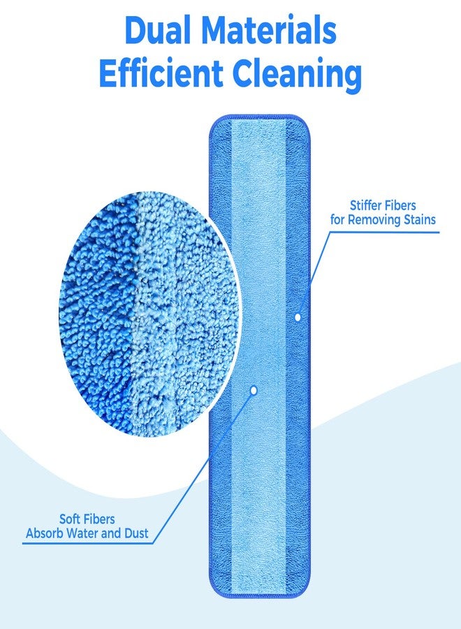 wlich 4-Pack Microfiber Cleaning Pads, 18-Inch Microfiber Mop Pads Compatible with Bona Mop, Washable and Reusable Mop Pad Refills for Hardwood Tile Laminate Floors - Image 3