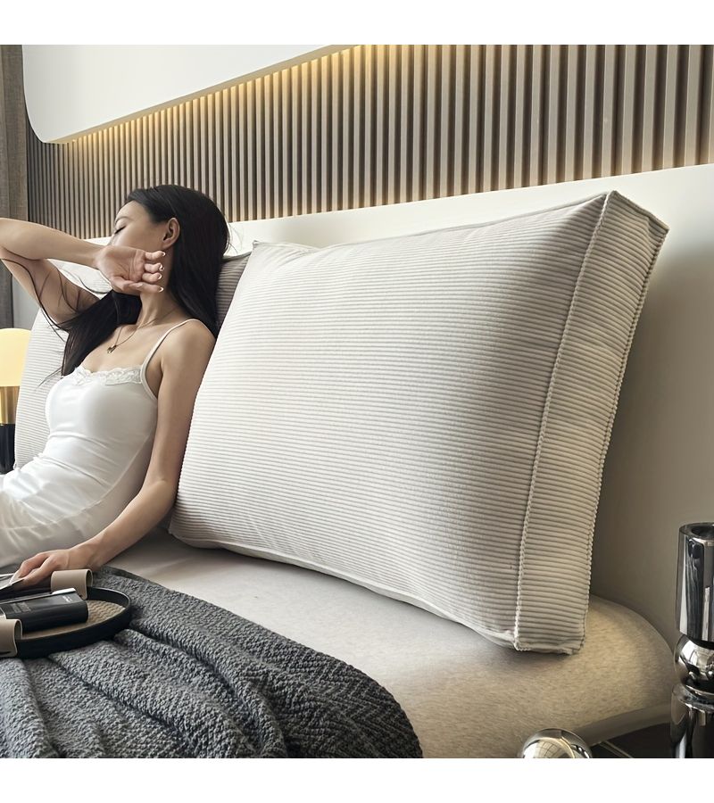 Corduroy Headboard Cushion Tatami Mat Backrest Pillow Removable Washable Throw Pillow 27 56 Inch 21 65 Inch Anlan Dough Color - Image 1
